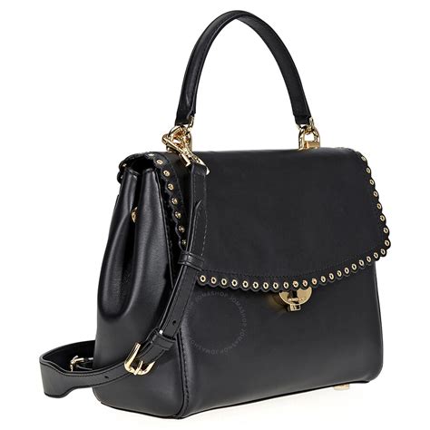 michael kors ava medium black|Michael Kors Ava Medium Leather Satchel Black .